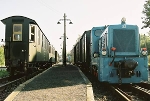 historischer Bahnsteig und Züge, Benndorf, nach Nordost© MDM / Konstanze Wendt