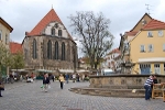 Altstadt Arnstadt - Hopfenbrunnen mit Bachkirche© MDM