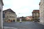 Baderstraße mit Vollbrecht'schem Haus, Uhreninsel (vor der Sanierung)© MDM/Katja Seidl