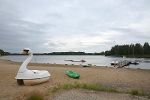 Naturbad Luppa, Blick zum Bootssteg am Textilbadestrand© MDM/Katja Seidl