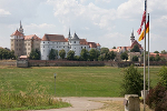 Blick vom Fahnenmonument auf Schloss Hartenfels© MDM