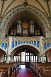 Brüderkirche Altarraum Blick zur Orgel und zur Versenkbaren Tür©  MDM / Anne Körnig