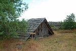 Langobardenwerkstatt Zethlingen: Zweipfostenhütte© MDM / Konstanze Wendt