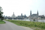 Blick vom Glockenspielpavillon auf Augustusbrücke und Altstadtsilhouette (Zustand vor der Sanierung)© MDM