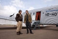 Tilo Prückner und Robert Stadlober auf dem Flugplatz Halle-Oppin© Mafilm GmbH / Conny Klein