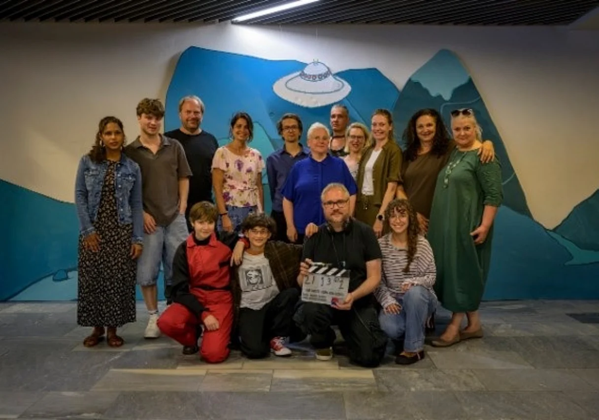 Team und Förderer am Set in Weimar
