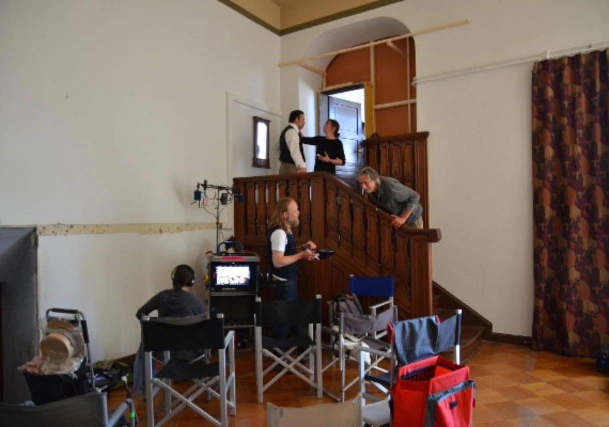 am Set in Schloss Waldenburg