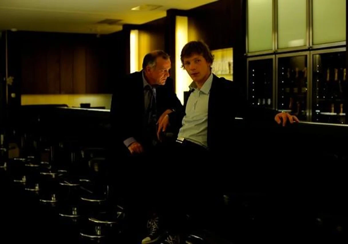 Bernhard Schütz und Jacob Matschenz im Radisson Blu Hotel Leipzig