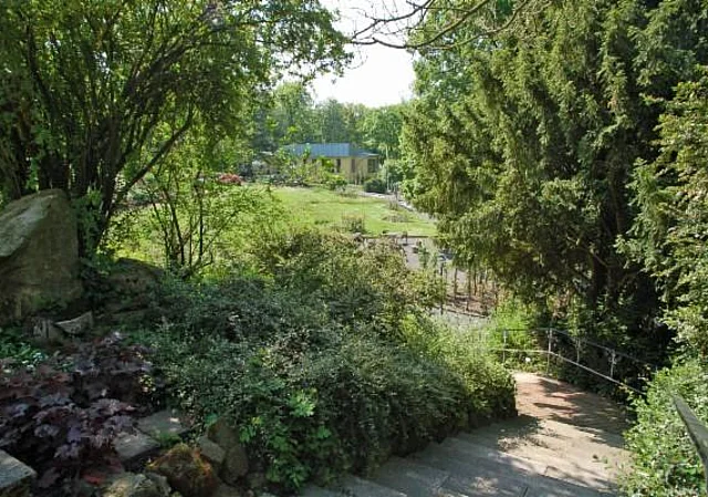 Blick vom Hoffmann-Stein zum Rosencafé