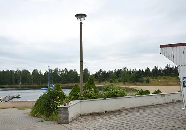Naturbad Luppa, Bungalow, Straßenlaterne