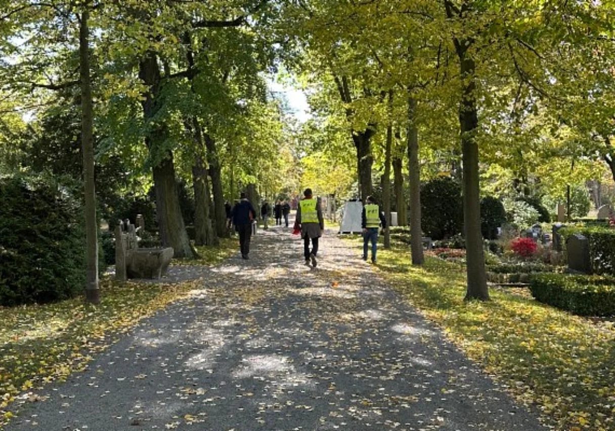am Set auf dem Parkfriedhof Plagwitz in Leipzig