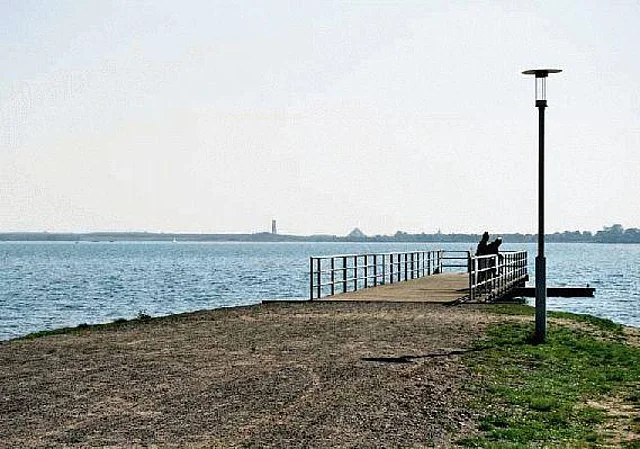 Cospudener See, Nordstrand, Anlegestelle Dampfschifffahrt