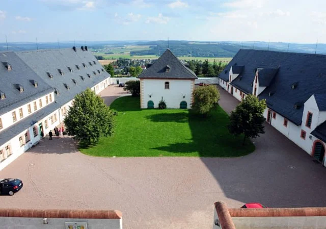 Wirtschaftshof mit Gesindehäusern und Brunnenhaus