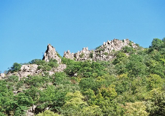 Blick auf Felsen am Wanderweg