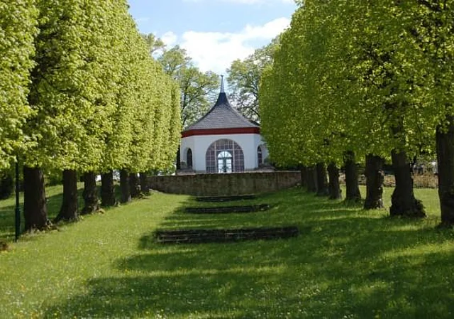 Lindenallee mit Blick zum Weiherhäuschen