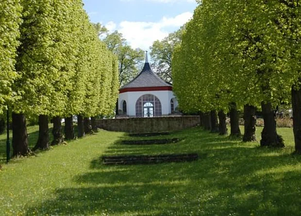 Lindenallee mit Blick zum Weiherhäuschen 