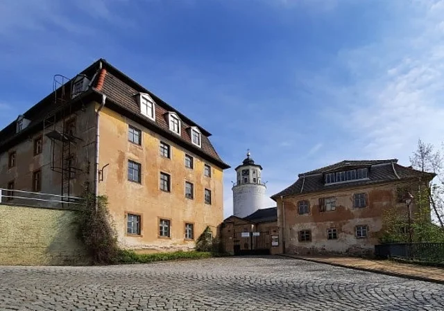 Schlossberg Blick auf Schloss Crossen