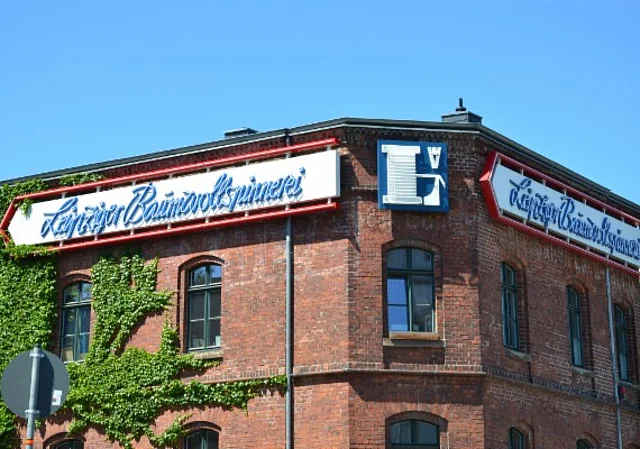 Leipziger Baumwollspinnerei, altes Logo Spinnereistraße / Saalfelder Straße