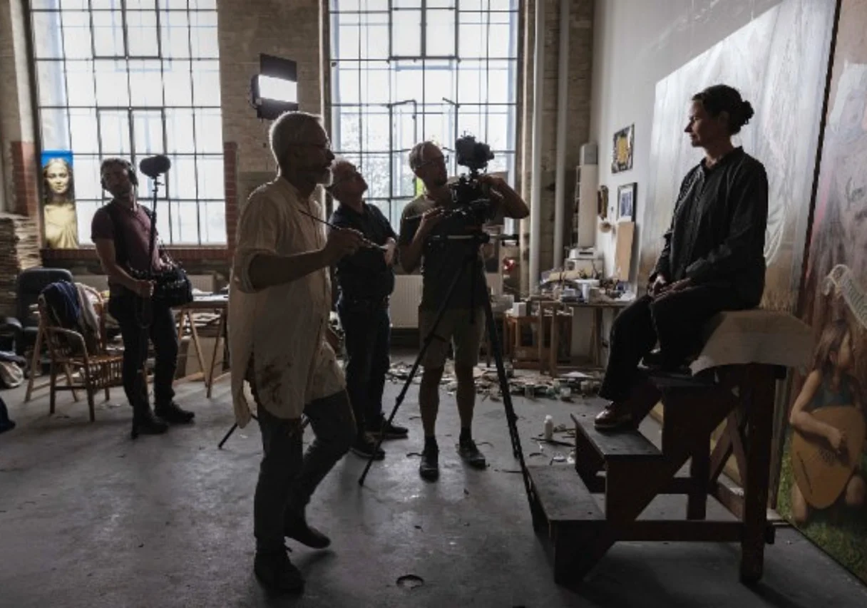 am Set im Atelier Michael Triegel in der Baumwollspinnerei Leipzig