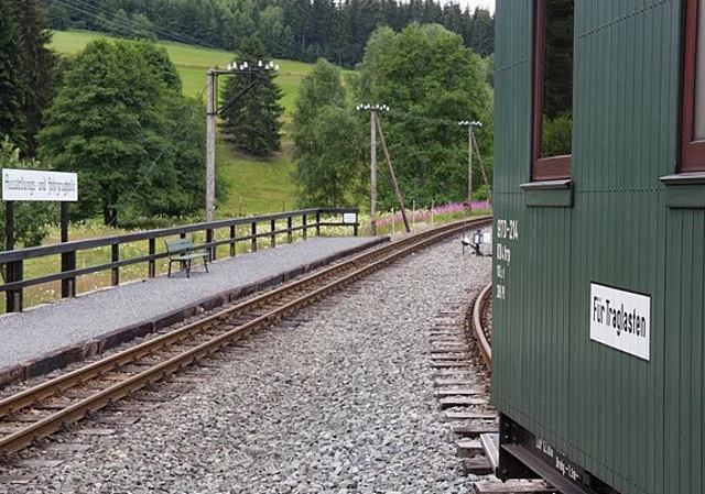 Gleise mit Wagon für Traglasten