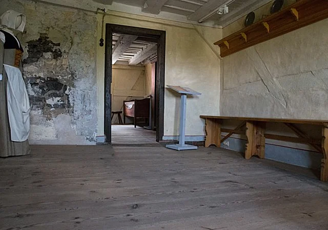 Blick in das Schlafzimmer im Handwerkerhaus