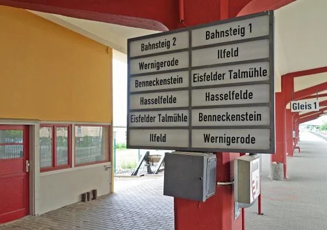 Anzeige Bahnhof Nordhausen Nord