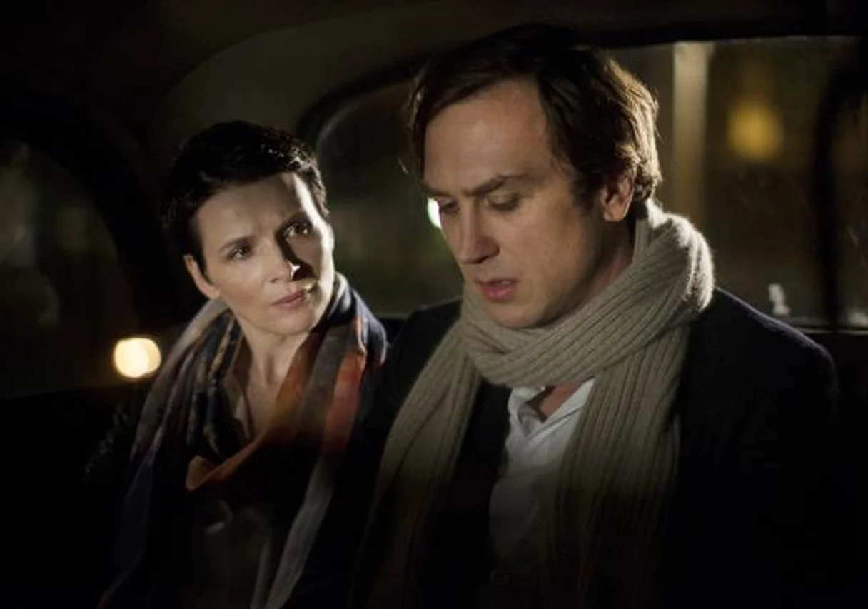 Juliette Binoche und Lars Eidinger als Klaus Diesterweg (Aufnahme vor dem Leipziger Club International)