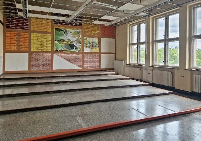 Neubau, Klassenzimmer im Obergeschoss