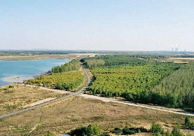 Cospudener See, Blick vom Aussichtsturm nach Süden