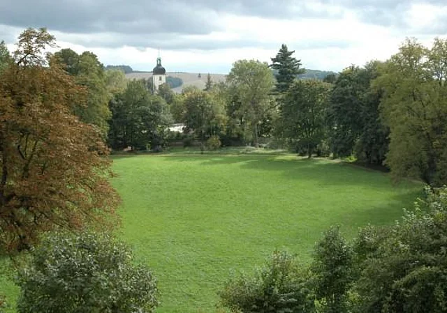 Schlosspark nach Süd von der Terrasse