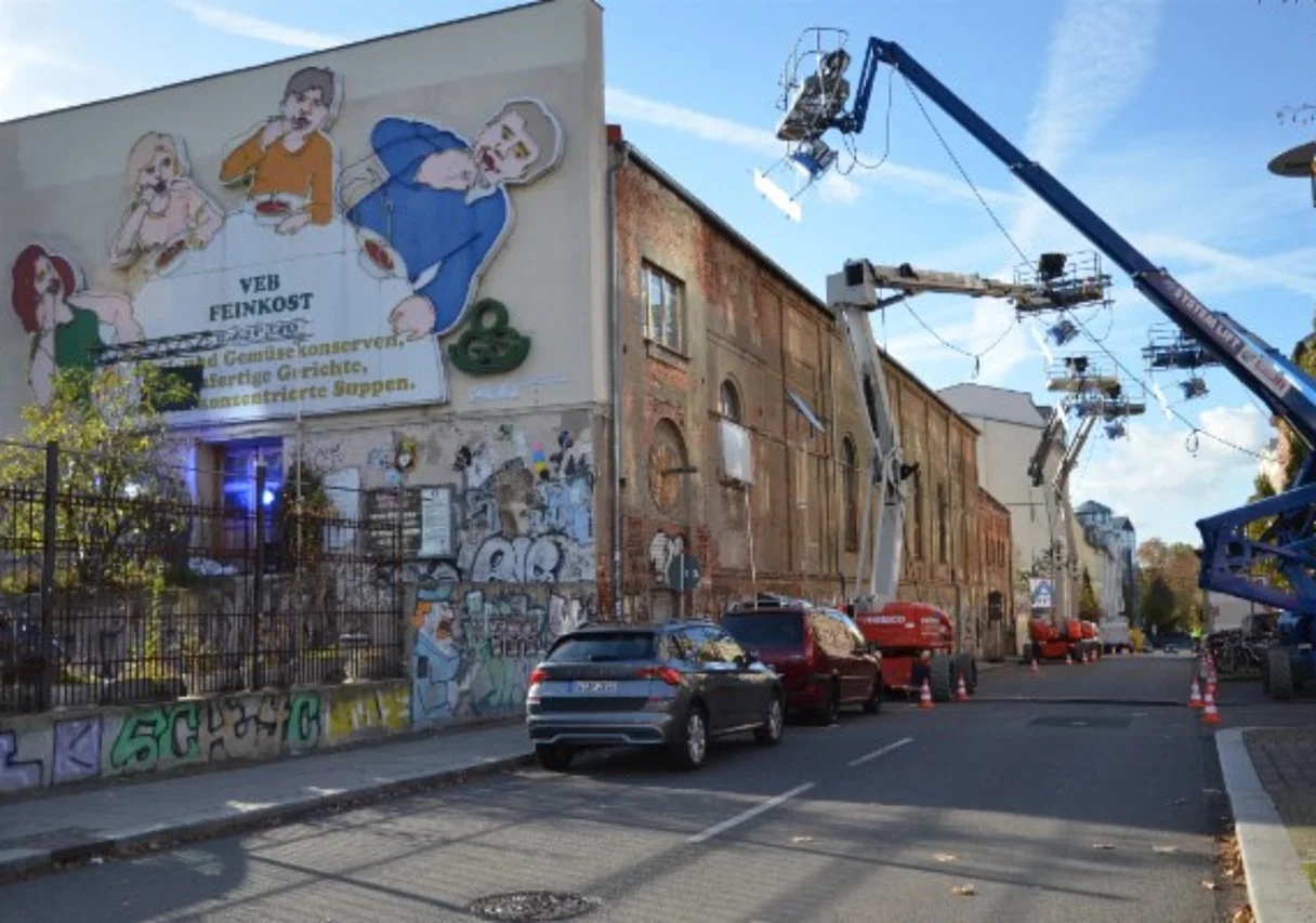 am Set auf dem Feinkostgelände Leipzig