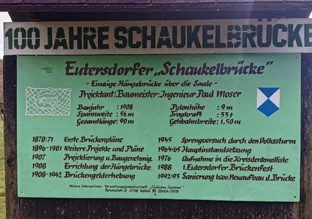 Eutersdorfer "Schaukelbrücke", Informationstafel