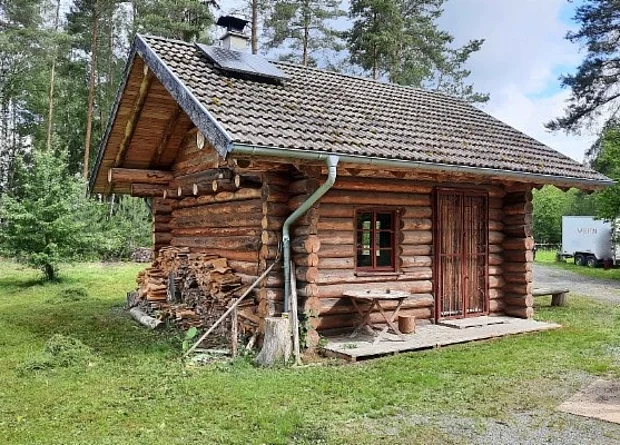Blockhütte am Froschteich Westseite 