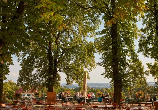 Kastanienterrasse mit Blick ins Elbtal