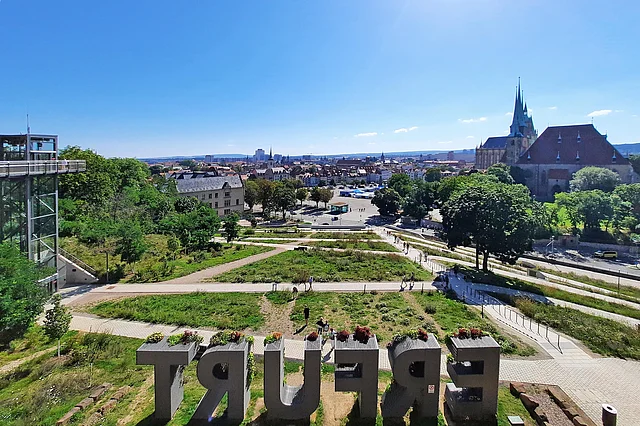 Blick auf Erfurt vom Petersberg