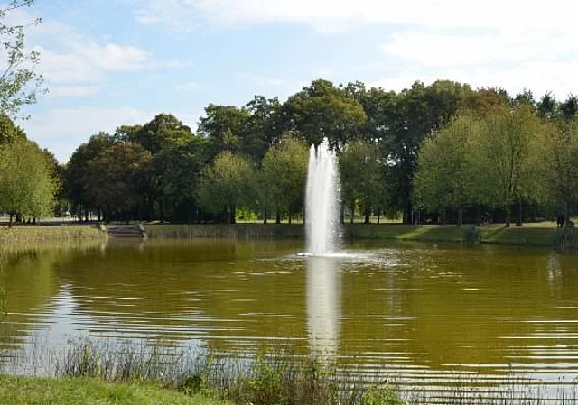 Clara-Zetkin-Park, Bassin mit Fontäne