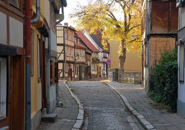 Welterbestadt Quedlinburg, Stobenstrasse Blick in die Schulstraße