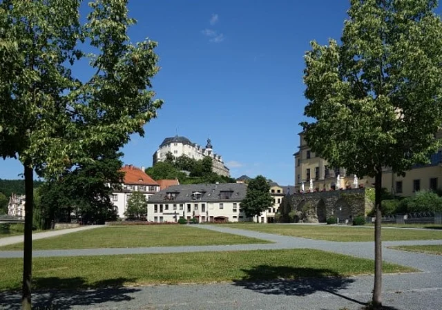 Altstadt Greiz, Oberes Schloss Blick vom Schlossgarten