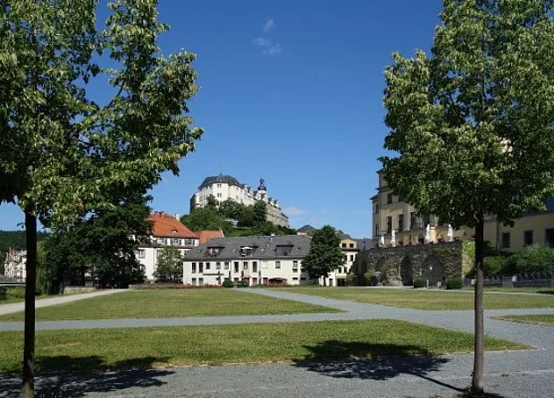 Altstadt Greiz, Oberes Schloss Blick vom Schlossgarten 