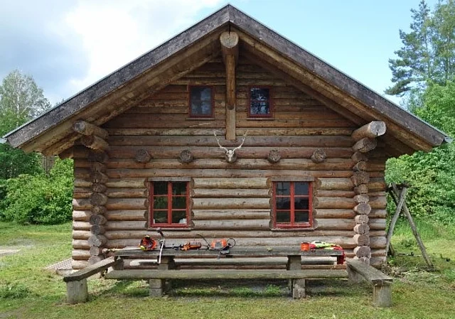 Blockhütte Ostseite