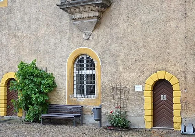 Altes Jagdschloss Wermsdorf, Hofseite, Nordflügel, Erker