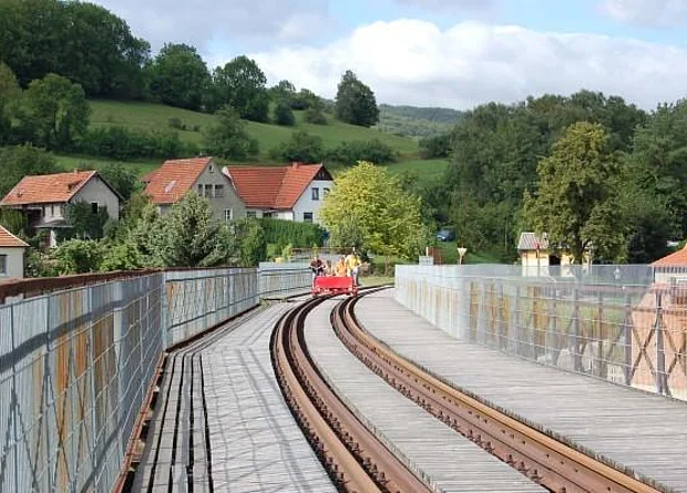 Blick nach Süden mit Draisine 