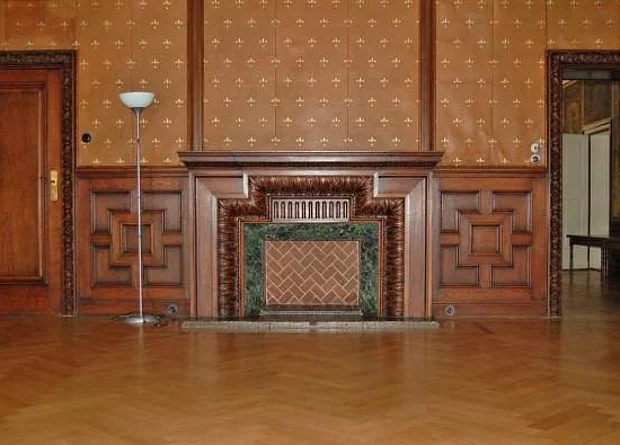 Kamin im Lederzimmer 