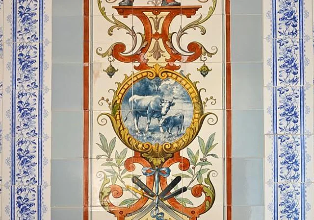Fleischerei Büchner Görlitz, Detail, Fliesen