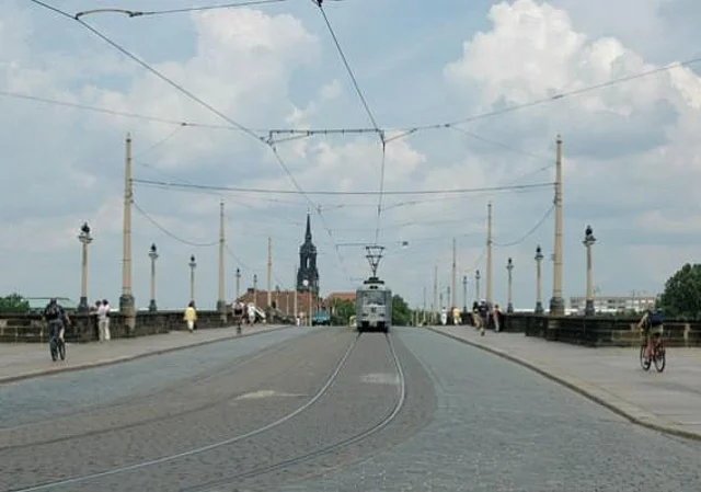 Augustusbrücke, Blick nach Norden (Zustand vor der Sanierung)